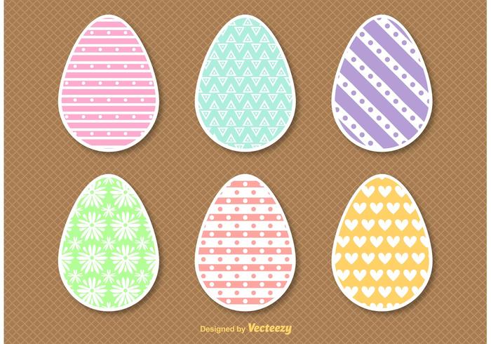 Flat Style Easter Egg Vectors Flat Style Easter Egg Vectors