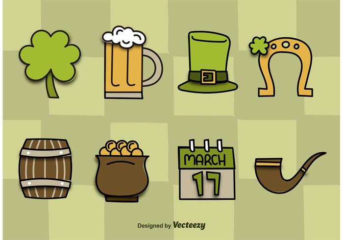 Iconos Del Vector Del Día De San Patricio