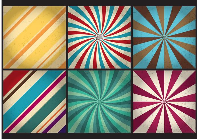 Retro Sunburst Vector Backgrounds