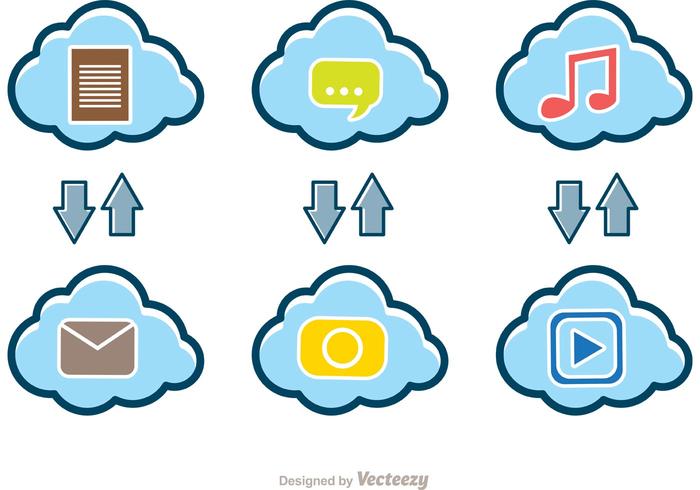 Upload Download Cloud Vectors