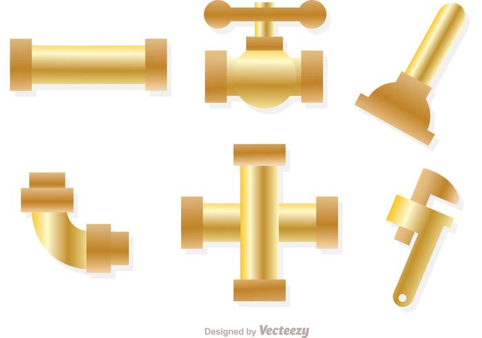 Gold Sewer Pipe Vectors