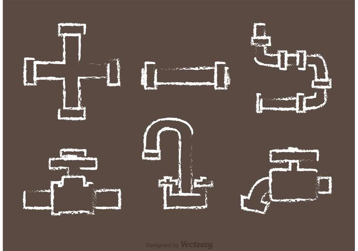 Chalk Drawn Pipe Vectors Chalk Drawn Pipe Vectors
