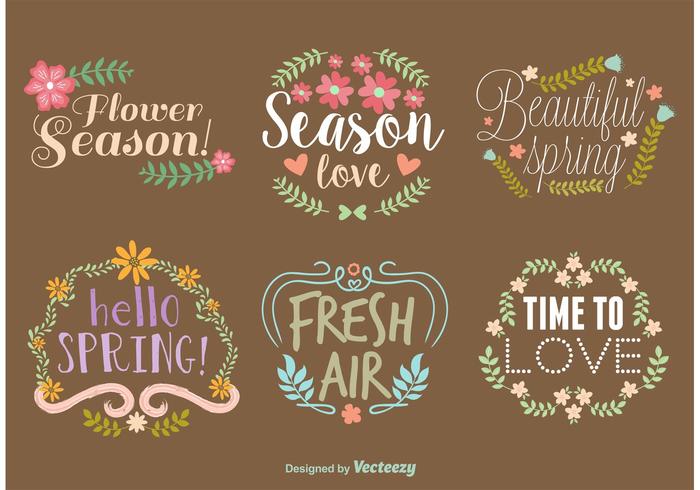 Spring Vector Typography Wreaths