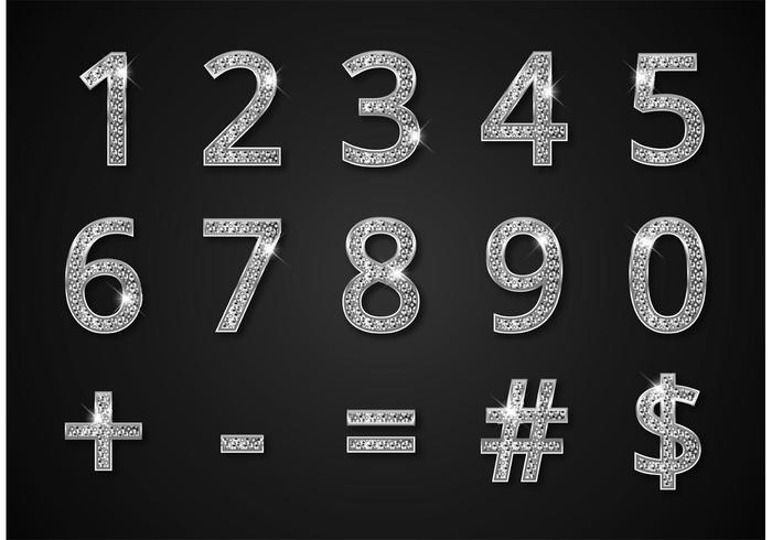 Free Diamond Digits And Symbols Vector