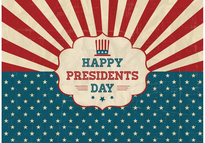 Free Happy Presidents Day Retro Vector Poster