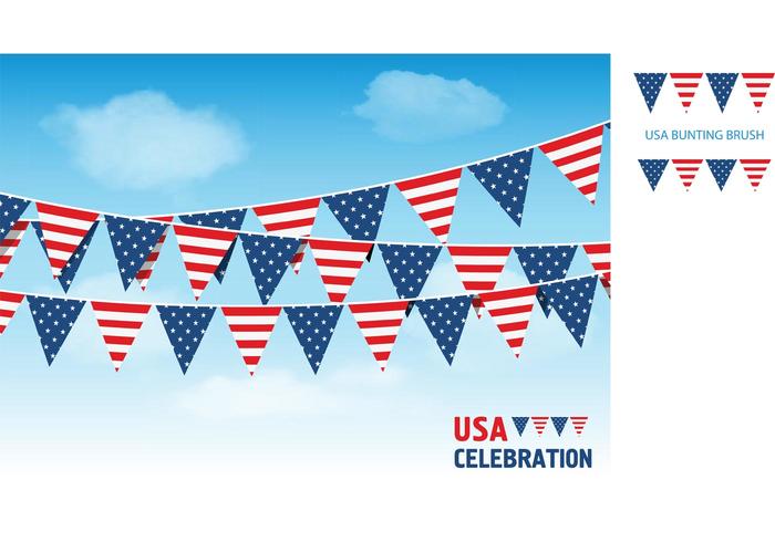 Free USA Vector Bunting Flags