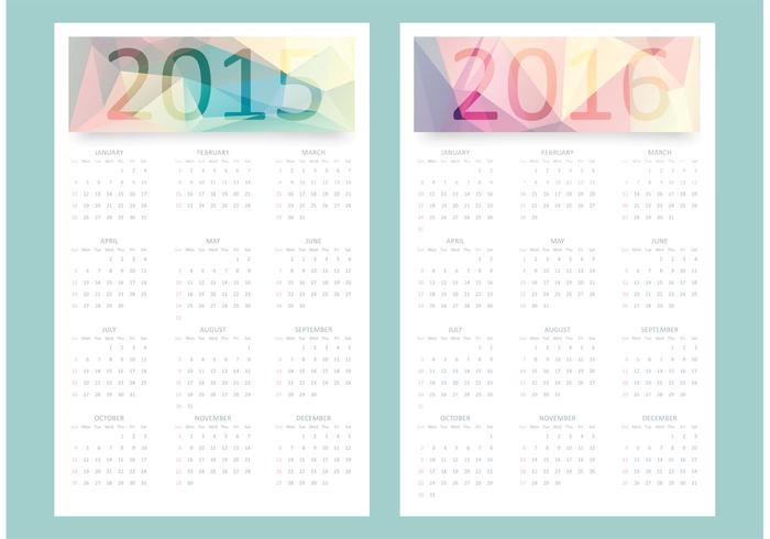 Free Vector Calendar 2015 - 2016