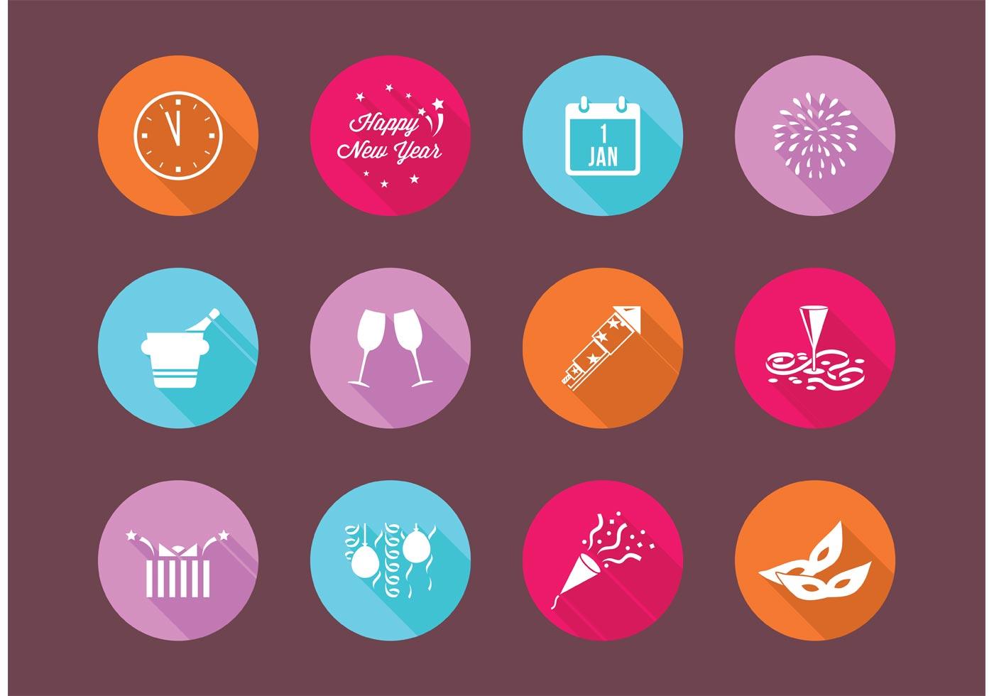 Flat New Years Eve Vector Icons 86913 Vector Art at Vecteezy