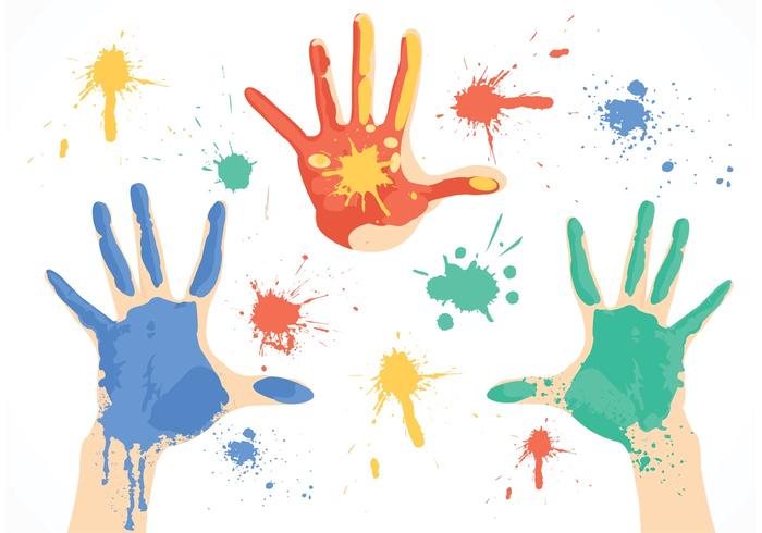 Dirty Paint Hands Vector