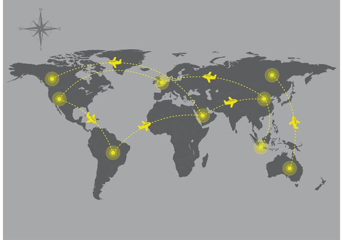 Airplane Map Vector 