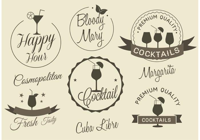 Free Vector Cocktail Labels 