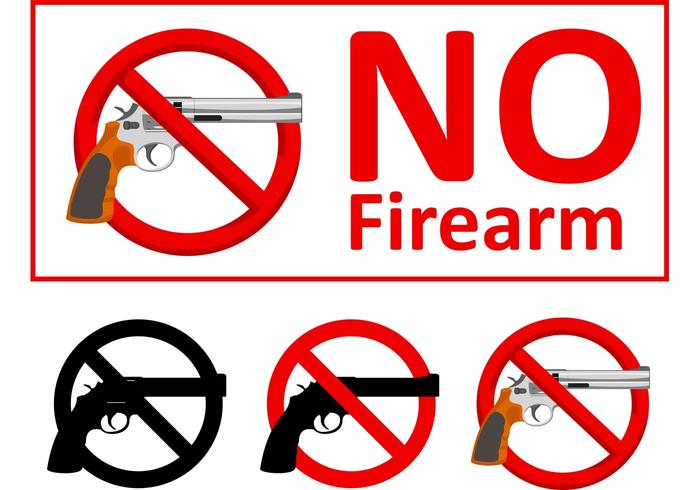 No Firearms Sign Vectors 