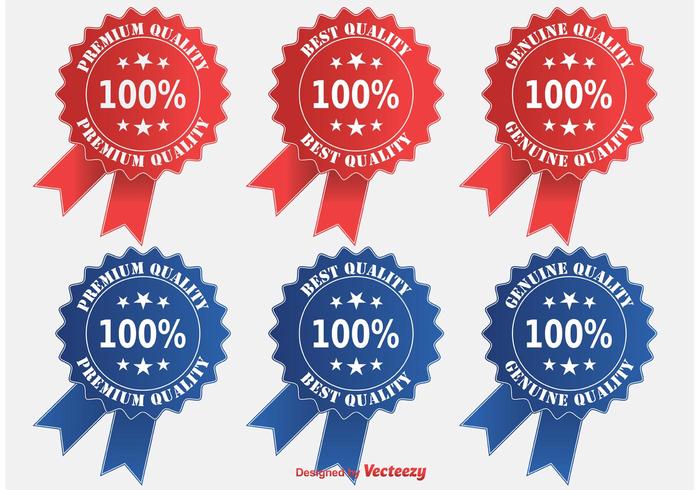 Premium Quality RibbonBadge Set vector