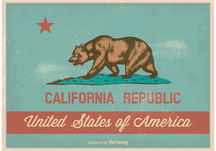 Vintage Style California Flag Vintage Style California Flag