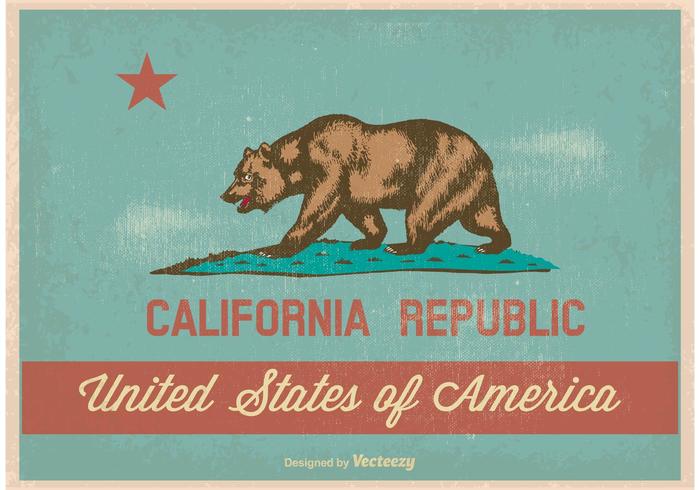 Bandera de California del estilo del vintage vector