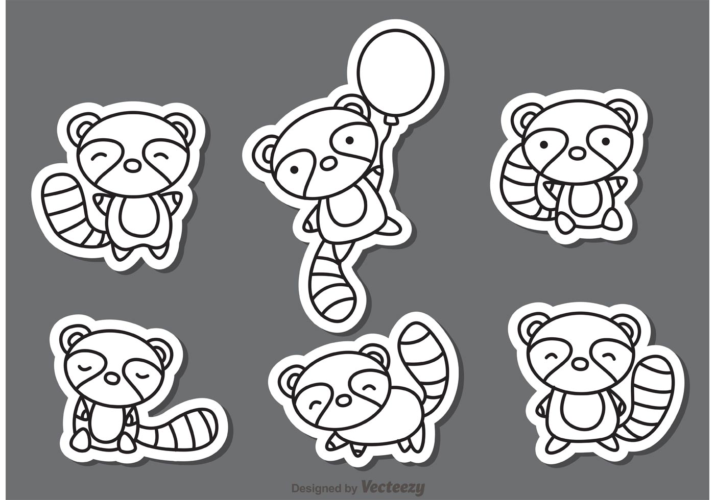 Download Outline Cartoon Raccoon Vector - Download Free Vector Art ...