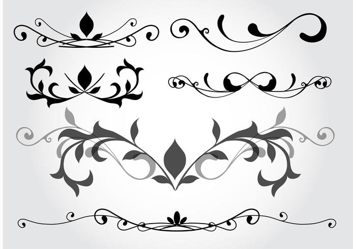 Elementos De Diseño Floral Vector