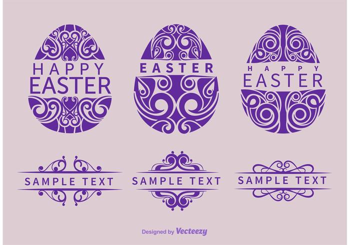 Vectores ornamentales de huevos de Pascua