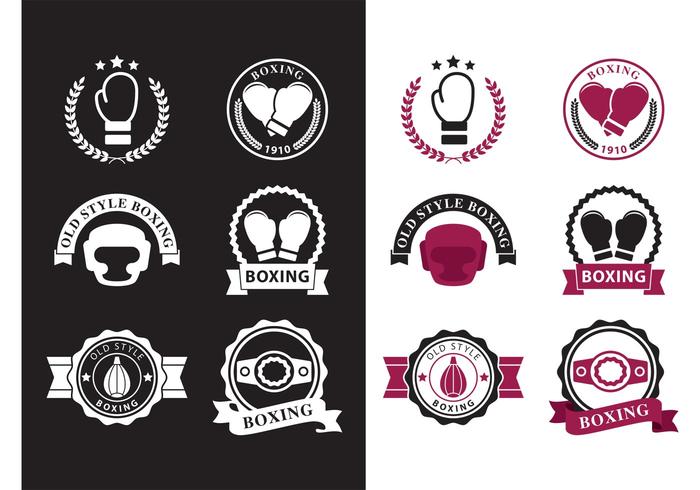 Old Time Boxing Badge Vectors