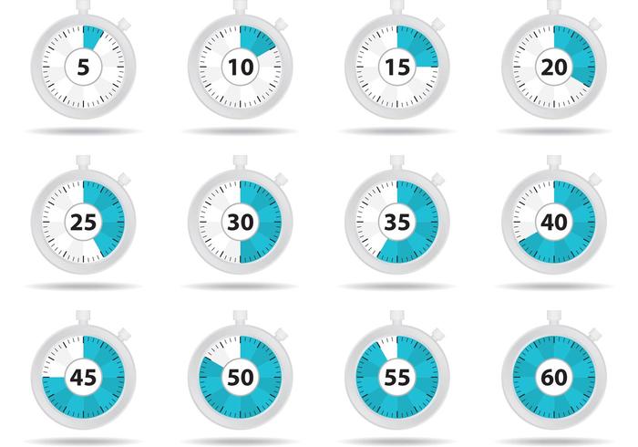 White Athletics Stop Watch Vectors 