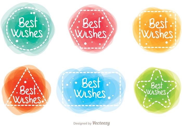 Best Wishes Watercolor Effect Vectors