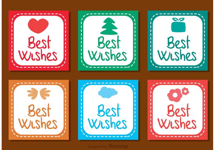 Best Wishes Square Icons Vector