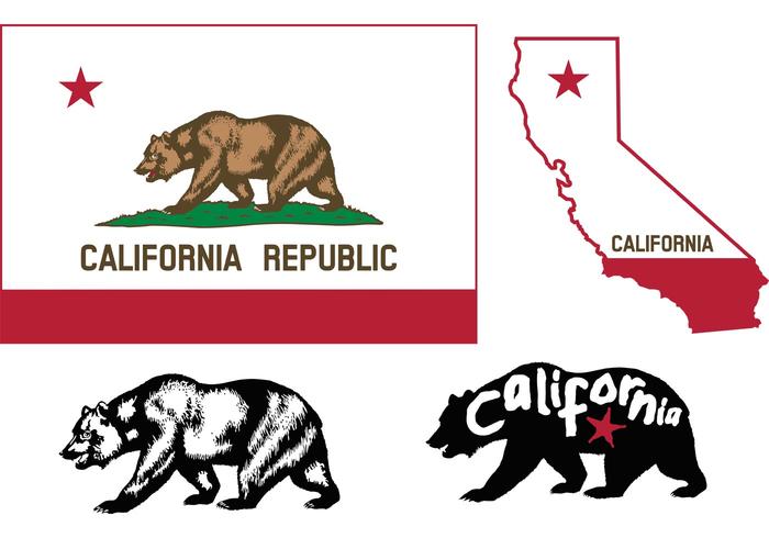 Vectores de la bandera del oso de California
