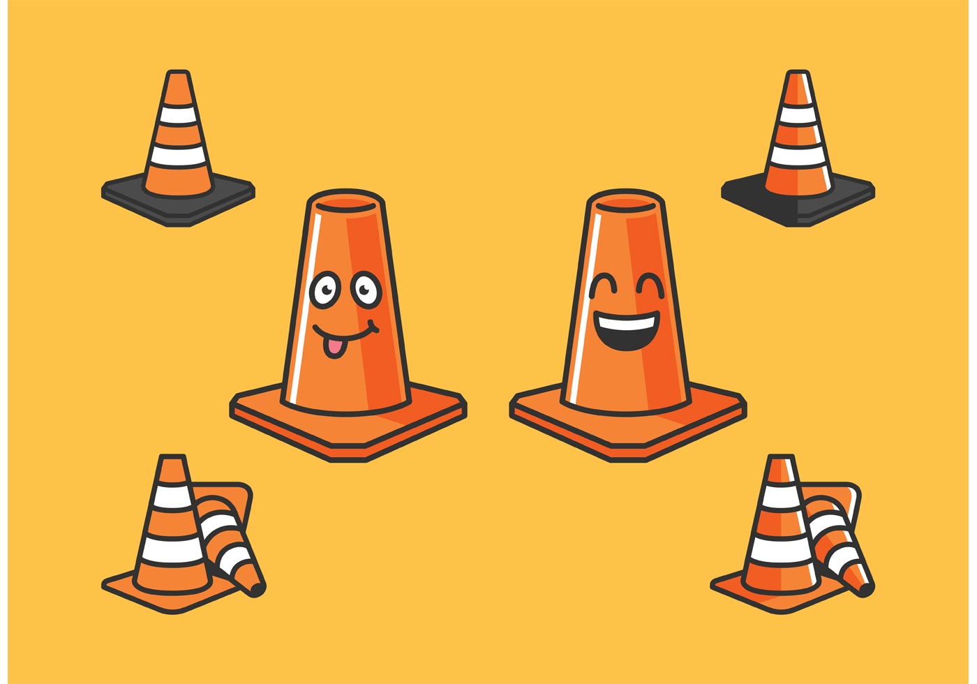 3 Melhor Grátis Orange Cone Character Arte Vetor Downloads da comunidade Ve...