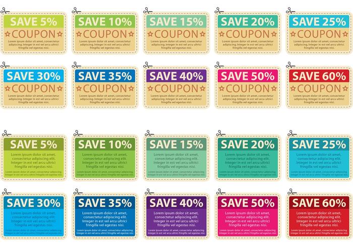 Scissors Coupon Vector Collection