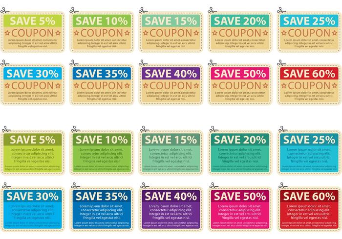 Scissors Coupon Vector Collection