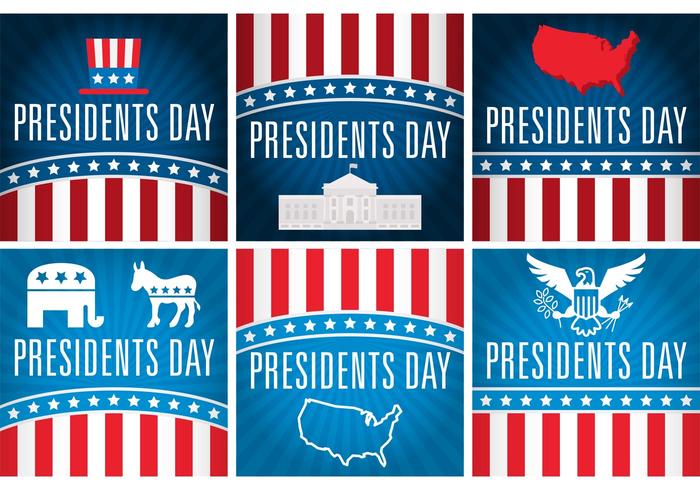 Presidents Day Vector Cards