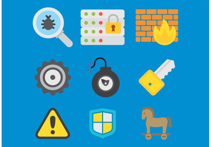 Iconos de vector de seguridad informática