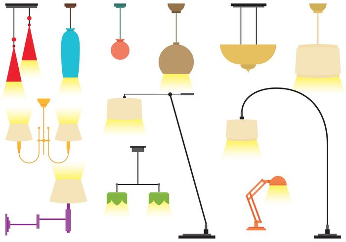 Colorful Modern Chandelier Vectors