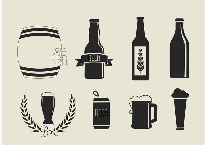Iconos de la cerveza libre del vector fijaron