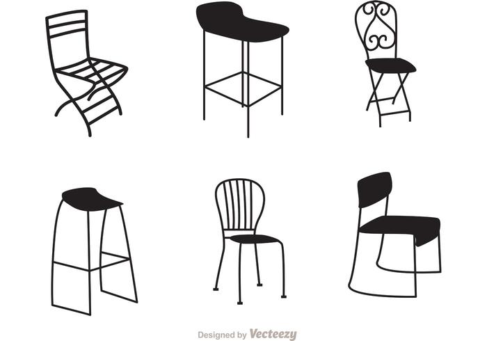 Restaurant Black Chair Vectors