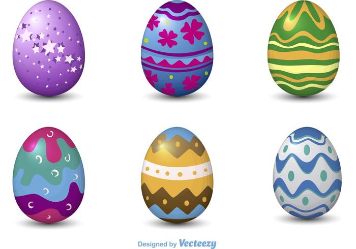 Decorative 3D Easter Egg Vectors