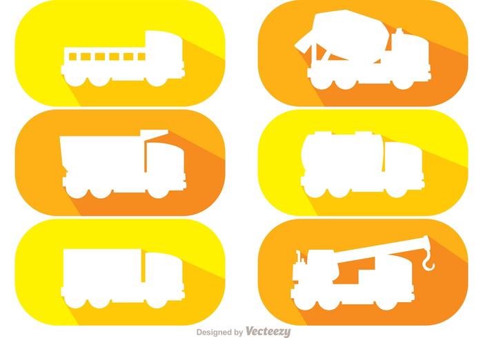 Blanco Silueta Dump Trucks Vector Pack