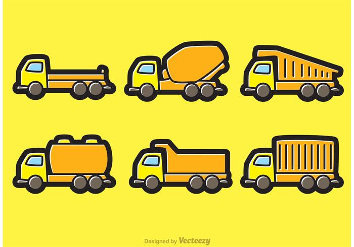 Dump Trucks Cartoon Vectors