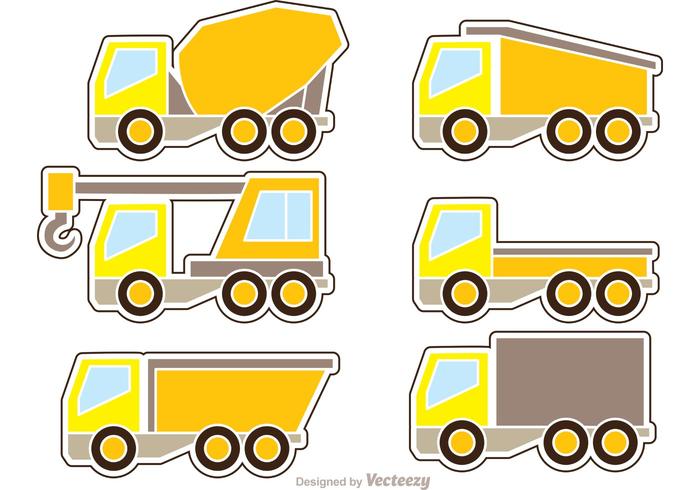 Dump Trucks Icons Vector