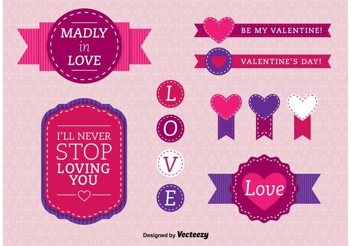 Love Stitched Badges vector