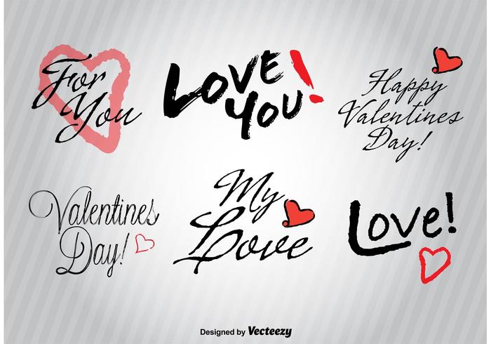 Hand drawn Love signs vector