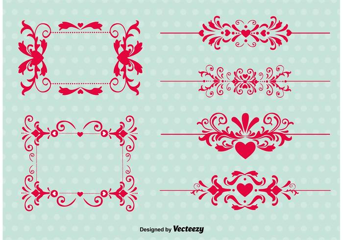 Vintage Love Ornament Vectors Vintage Love Ornament Vectors