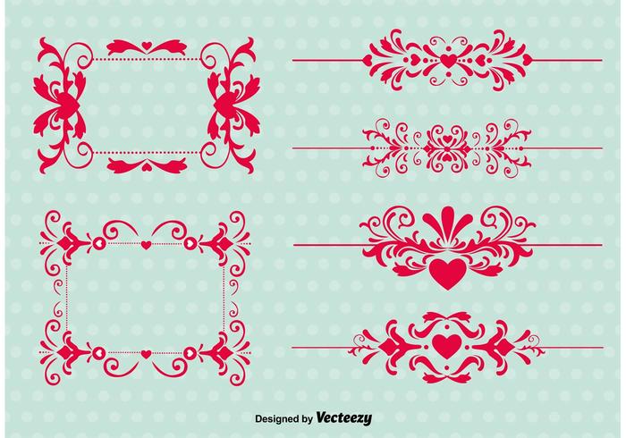 Vectores del ornamento del amor del vintage