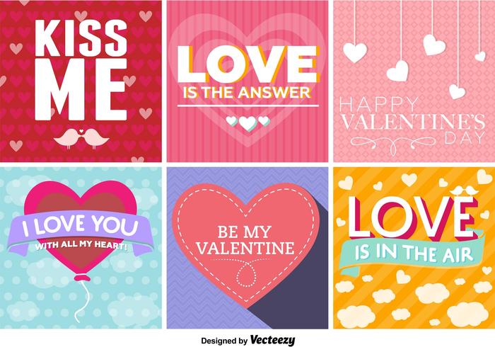 Typographic Love Signs vector