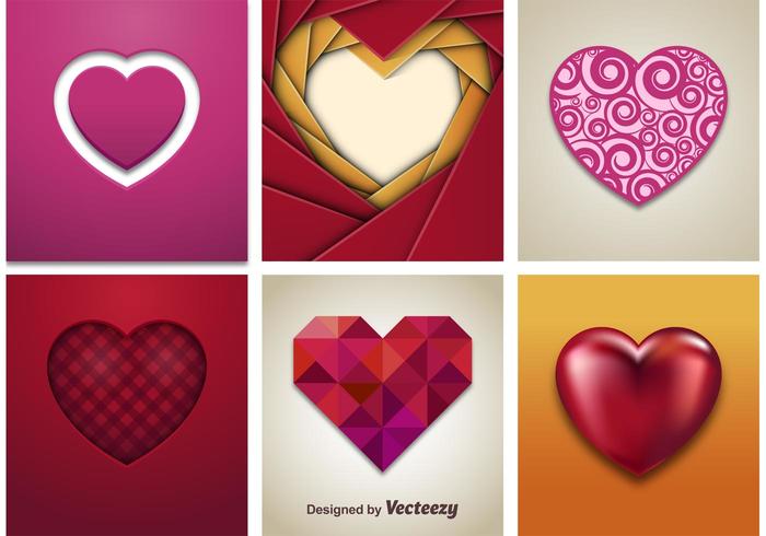 Corazones del vector 3D