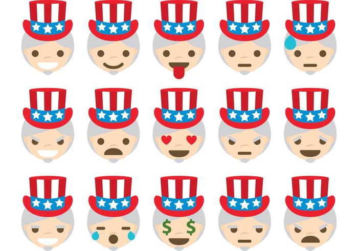 Uncle Sam Vector Emoticons