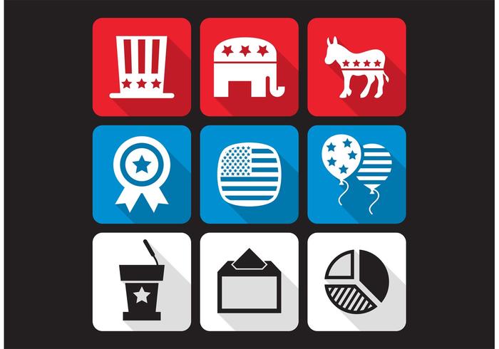 Elecciones americanas iconos vectoriales vector