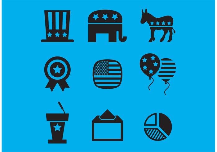Elecciones americanas iconos vectoriales vector