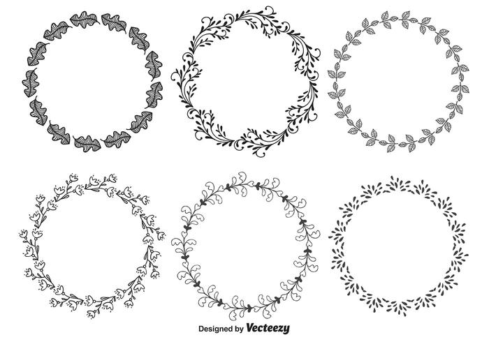 Marcos decorativos dibujados a mano vector