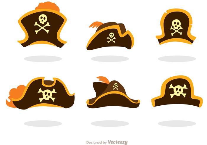 Conjunto De Vectores De Sombreros Pirata